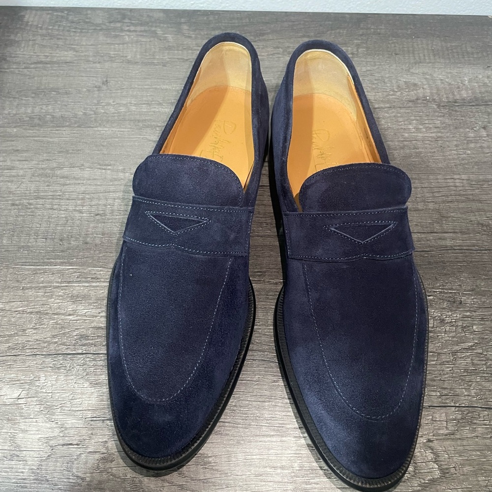 Paul Evans Dark Blue Suede Loafers